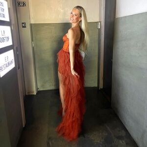 For Love and Lemons Bustier Gown - Rust